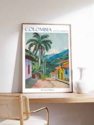 Colombia Travel Poster Tropical South American Art Print - thumbnail 1