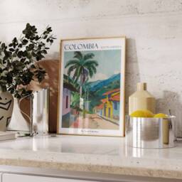 Colombia Travel Poster Tropical South American Art Print - thumbnail 2