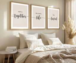 And So Together Wall Art Print, Neutral Abstract Prints, Modern Art, , Set Of 3 A4, A3 A2 A1 50x70 Sizes, Fast Delivery - thumbnail 1