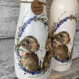 Rabbit Vase & Light Up Bottle Set, Gifts, Mother's Day Gifts , Xmas Easter Bunny, Bunny Hare - thumbnail 2
