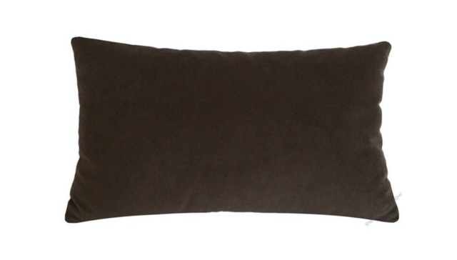 Chocolate Velvet Suede Decorative Throw Pillow Cover/Case Cushion 12x20 - image 1