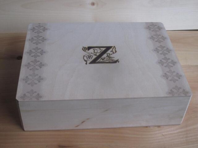 Fancy Letter Box Monogram Large Briefcase Sized Box 12 X 9 3 Customize With Letter Of Your Choice - image 1
