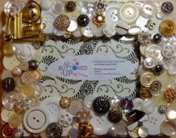 Custom Graduation 2015 Button Frame in White Silver & Gold ~ Gift Personalized Customized For 4x6 Photo - thumbnail 1