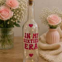 My Sixties Era Bottle, 60Th Led Birthday Gift, Present, Milestone, Light Bottle - thumbnail 3