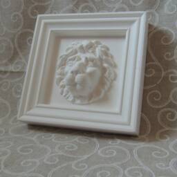 A Pair Of Traditional Lions Head Door/Window Frame Architrave Corner Blocks Fine Detailed Plaster , 12cm X - thumbnail 2