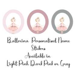 Personalised Ballet Ballerina Name Wall Sticker, Girls Nursery Decal, Pink Dancer Bedroom Decor - thumbnail 3