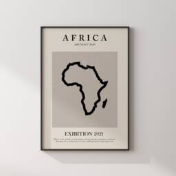 Africa Map Vintage Abstract Wall Art Print Picasso + Matisse Inspired Travel Poster - thumbnail 3