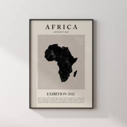Africa Map Vintage Abstract Wall Art Print Picasso + Matisse Inspired Travel Poster - thumbnail 2