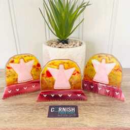 Sunset With Angel Fused Glass Snowglobe Memorial Candle Holder Christmas Ornament - Cornish - thumbnail 3