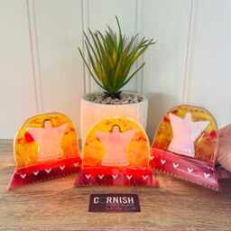 Sunset With Angel Fused Glass Snowglobe Memorial Candle Holder Christmas Ornament - Cornish - thumbnail 2
