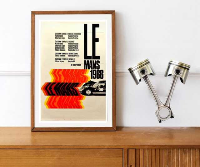 Reprint Of A 1966 Le Mans Motor Racing Poster - image 1