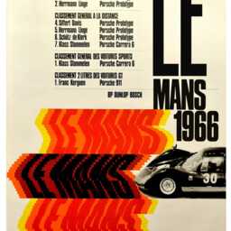 Reprint Of A 1966 Le Mans Motor Racing Poster - thumbnail 2
