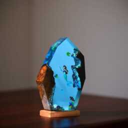 Mermaid Ocean Scene Resin Night Light - Handmade Epoxy Lamp With Wood Base - thumbnail 3