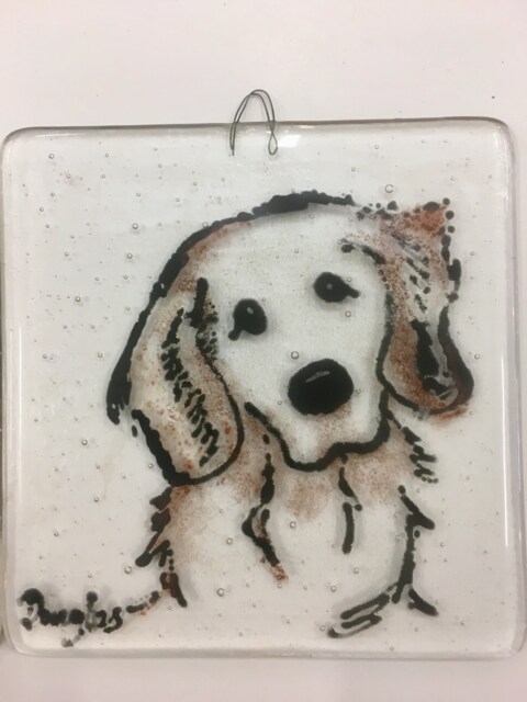Fused Glass Dog Portrait, Wall Hanging, Kitchen Decoration, Coasters, Lover Gift, Unique Pattern