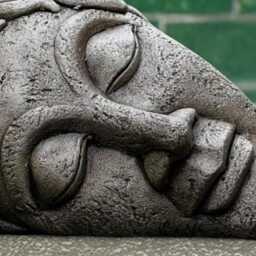 Concrete Abstract Face Sculpture Handmade Statue Stone Garden Figurine Outdoor Modern Ornament Cement Art Lover Gift - thumbnail 2