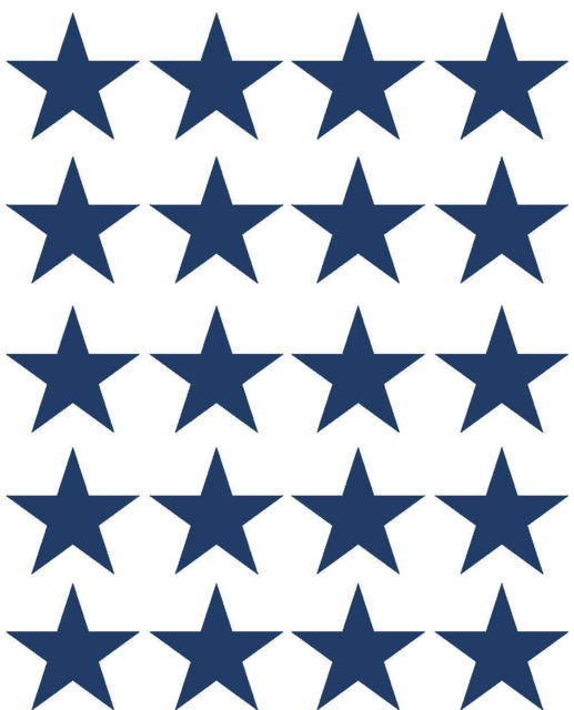 20 X Vinyl Star Stickers. Cardmaking, Scrapbooking, Crafting, Playroom, Bedroom, Nursery. Mirror, Window, Wall Art Stickers, Mural, Decal - image 1