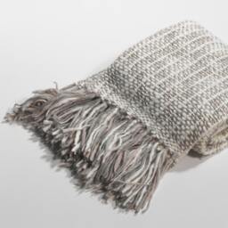 "Couture Dreams Cozi Grey/Ivory Knit Oversized Throw 50""W X 70" - thumbnail 2