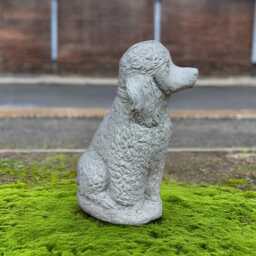 Unique Poodle Sculpture Stone Dog Figurine Concrete Pet Statue Outdoor Memorial Ornament Lover Gift Garden & Home Decor Yard Art - thumbnail 4