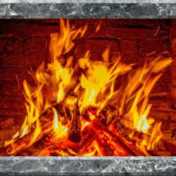 Small & Very Large Adhesive Sticker Decal Of Fireplace Fire With Marble Surround Wall Print Graphic Design Poster - thumbnail 2