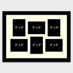 Large Multi Photo Picture Frame - 6 Apertures 8x6 Photos in A 33mm Black - thumbnail 2