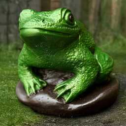 Outdoor Frog Statue Concrete Animal Sculpture Cement Sitting Frog Lover Gift Sitting Ornament Handmade Yard Art - thumbnail 3