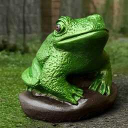 Outdoor Frog Statue Concrete Animal Sculpture Cement Sitting Frog Lover Gift Sitting Ornament Handmade Yard Art - thumbnail 1