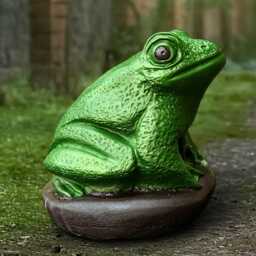 Outdoor Frog Statue Concrete Animal Sculpture Cement Sitting Frog Lover Gift Sitting Ornament Handmade Yard Art - thumbnail 4