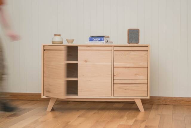 Handmade White Oak Sideboard Modern Scandinavian Media Console - image 1