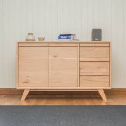 Handmade White Oak Sideboard Modern Scandinavian Media Console - thumbnail 3