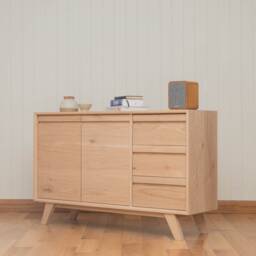 Handmade White Oak Sideboard Modern Scandinavian Media Console - thumbnail 2
