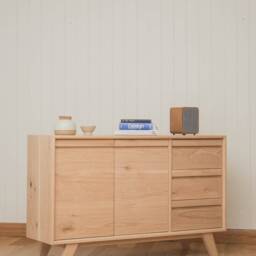 Handmade White Oak Sideboard Modern Scandinavian Media Console - thumbnail 4