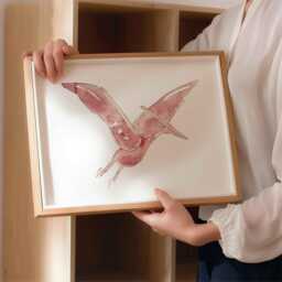 Red Pterodactyl Watercolor Print - Dinosaur Nursery Wall Art For Baby Boy Or Girl Flying Dinosaur Kids Poster - thumbnail 3