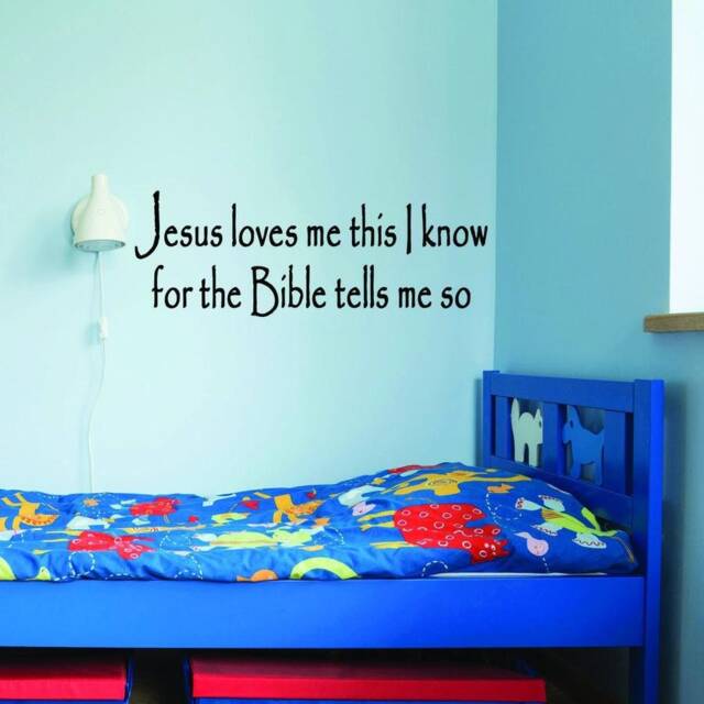Jesus Loves Me This I Know For The Bible Tells So Wall Decal Vinyl Art Quote Sticker Vwaq-K-T927M - image 1