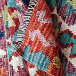 Kilim Rug Multicolour, Handmade Artisan Afghan Turkish Scandinavian Navajo Bohemian Flatweave Natural Wool 135x92 cm - thumbnail 4