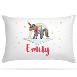 Customised Unicorn Kids Pillow Case With 5 Colour Option Personalised Gifts For Cute Room Decor - Home & Birthday Decoration Girls - thumbnail 2