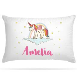 Customised Unicorn Kids Pillow Case With 5 Colour Option Personalised Gifts For Cute Room Decor - Home & Birthday Decoration Girls