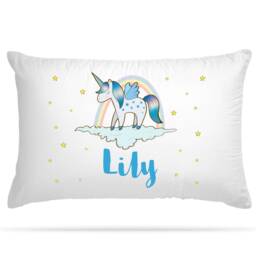 Customised Unicorn Kids Pillow Case With 5 Colour Option Personalised Gifts For Cute Room Decor - Home & Birthday Decoration Girls - thumbnail 3