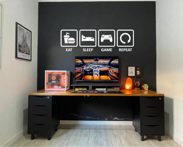 Eat Sleep Game Repeat Gaming Sticker Decal, Gaming Decor Gift, Wall Decoration, Video Stickers, Gamer Gift - image 1