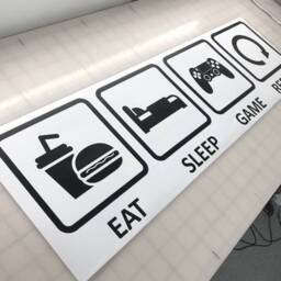 Eat Sleep Game Repeat Gaming Sticker Decal, Gaming Decor Gift, Wall Decoration, Video Stickers, Gamer Gift - thumbnail 3