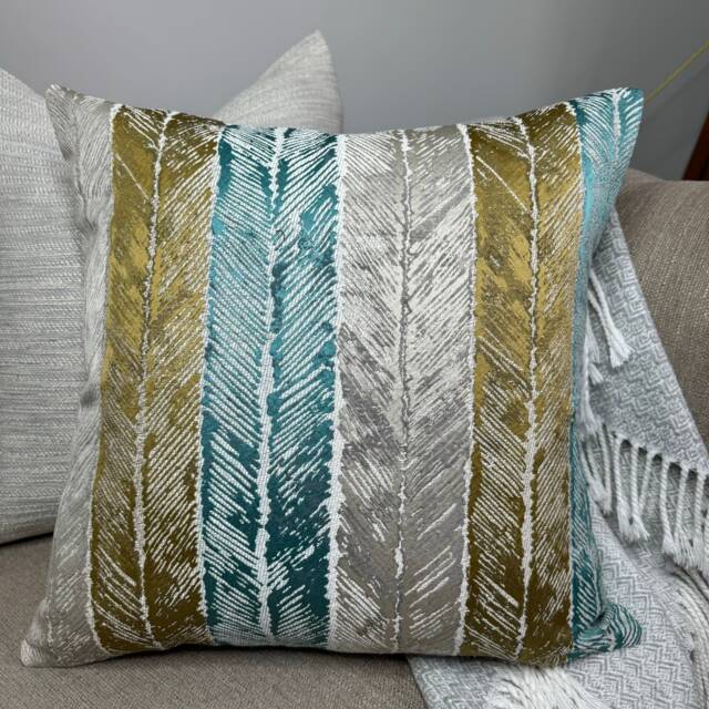Modern Striped Sofa Cushion Cover, Accent Modern Decorative Pillow Cover For Or Bed, Designer Harlequin Fabric, Walcha - image 1