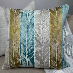 Modern Striped Sofa Cushion Cover, Accent Modern Decorative Pillow Cover For Or Bed, Designer Harlequin Fabric, Walcha - thumbnail 3