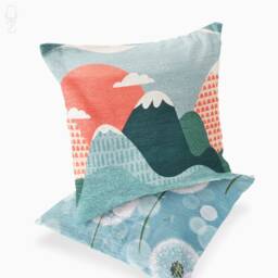 Dandelion & Mountain Velvet Cushion Cover Set Double-Sided Print, Oeko-Tex?? - thumbnail 3