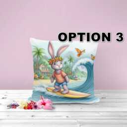 Whimsical Bunny Travel Cushion Cover Kids Room Decor - thumbnail 3