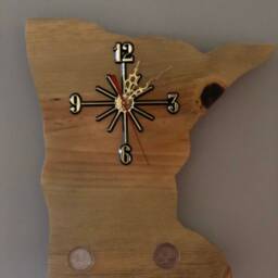 Minnesota Handmade State Quarter Clock With Inlaid Quarters. Choice Of Wood. Customizable - thumbnail 4