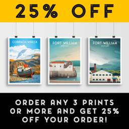Fort William Print - Town Pier Loch Linnhe Crannog Scottish Highlands West Highland Way - thumbnail 2