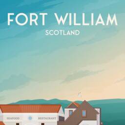 Fort William Print - Town Pier Loch Linnhe Crannog Scottish Highlands West Highland Way - thumbnail 3