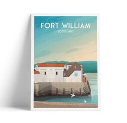 Fort William Print - Town Pier Loch Linnhe Crannog Scottish Highlands West Highland Way - thumbnail 1