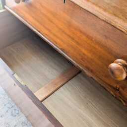 Victorian, Vintage, Rustic, Solid Mahogany Chest Of 2 Large Deep Drawers - thumbnail 4