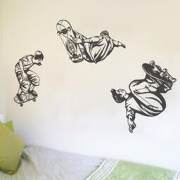 Wall Sticker Skateboarders - Decals Tattoo Art Quote Home Decor Skate - thumbnail 1