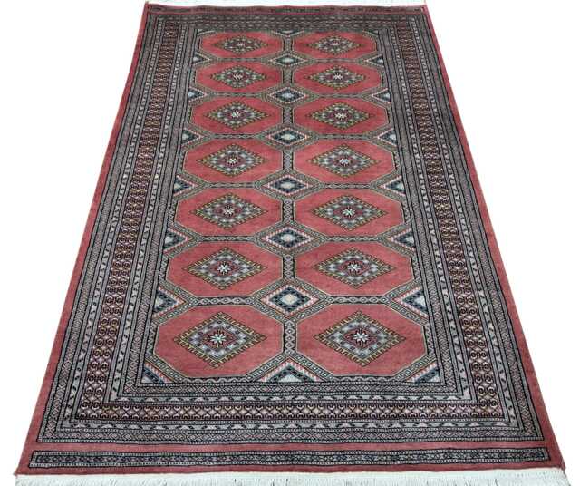 4x6 Pink Color Bokhara Rug - 1.20x1.85 Bedroom Luxury Area Turkish Fine Quality Afghan - image 1